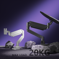 Bras de moniteur pour écrans 10 "-32" Moniteurs d'ordinateur réglables Support jusqu'à 20KG Bras de moniteur à ressort à gaz unique pour le bureau à domicile