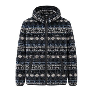 Veste polaire vintage pour femme, imprimée avec des motifs aztèques, style rétro tribal, veste polaire surdimensionnée pour femme - Product Image 1