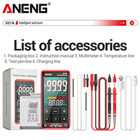 ANENG 621A Testeur multifonction à commande tactile, 6000 comptes, gamme automatique, détecteur de fil sous tension NCV rechargeable, outil de réparation électrique AC/DC