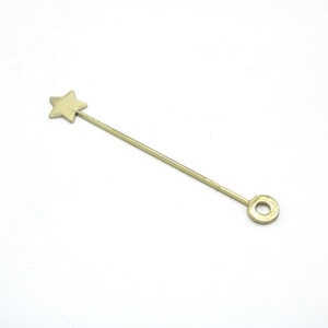 Stainless Steel Gold Plated Bar Cocktail Beverage Drinks Coffee Latte Tea <strong>Milk</strong> Rod Mixing Stirrer Swizzle <strong>Stick</strong> With Star Logo - Product Image 1