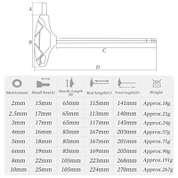 LEBYCLE – Kit de clés hexagonales à poignée en T pour VTT et vélo de route, 2-10 mm, double tête, avec poignée en caoutchouc, outils de réparation pour atelier de cyclisme