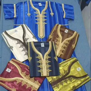 Nouvelle mode CCY : Jubbah arabe brodée à la main, grande taille, pour hommes, en polyester, à manches courtes, Thobe marocain, vente en gros - Product Image 1