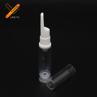Flacon Airless de Luxe en Plastique de 5ml, 10ml, 12ml, 15ml, Forme Ronde, pour Crème Contour des Yeux et Lotion, avec Pompe Pulvérisatrice et Embout Applicateur