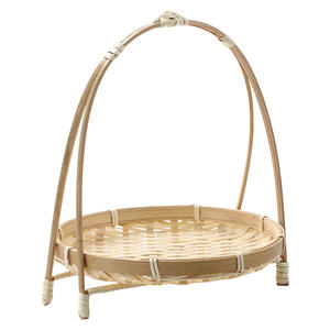 Panier en bambou tissé à la main, plateau à thé artisanal naturel, panier à fruits, plateau à pâtisserie, décoration de mariage, cadeau, taille standard - Product Image 3