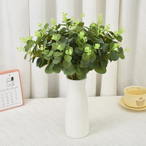 Planta de hoja de eucalipto de 30cm-100cm, verde hierba, decoración artificial para bodas, hogar, escritorio, uso interior, duradera - Product Image 2