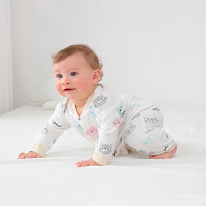 Automne bébé combinaison barboteuse à manches longues pur coton imprimé chemise léger nouveau-né bas vêtements climatisés - Product Image 4