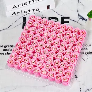 Wholesale 81pcs Scented Soap Rose Flower Head Decorative Rose Flower Paper Soap Valentine's Day Gift Set