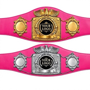 Cinturón de Campeón de Boxeo Personalizado, Cuero PU Blanco, Águila Dorada/Plateada, Cinturón de Boxeo Personalizado MMA, Cinturón de Campeonato de Metal de Latón y Zinc - Product Image 1