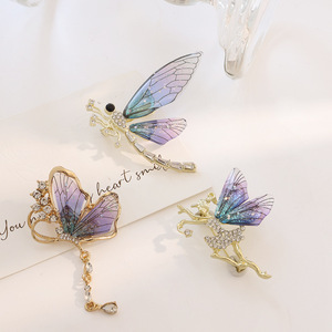 Sản Xuất Gradient Bướm Trâm Cho Phụ Nữ Men Sang Trọng Côn Trùng Tua Trâm - Product Image 2