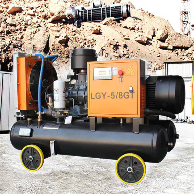 Kaishan LGY-5/8GT 30KW 40HP Portable Screw Air Compressor 8bar 5m3/min Double Tank Industrial