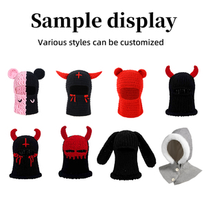 2025 Mới Đến Tinh Khiết Tay Dệt Kim Gấu Tai Balaclava Ngọt Ngào Mát Mẻ Gia Vị Cô Gái Mùa Đông Thời Trang Đường Phố Trượt Tuyết Mặt Nạ Cho Người Lớn Cho Du Lịch - Product Image 5