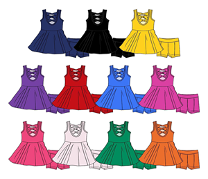 Conjunto de Ropa para Niña Pequeña GSSO3450 CUSTOM, Diseño Liso Negro, Venta al por Mayor, Conjunto sin Mangas de Algodón para Niña - Product Image 1