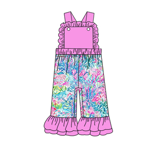 Précommande mode printemps fleur nouveau design petites filles <span class=keywords><strong>combinaison</strong></span> volants volants pantalons bretelles styles soeur enfants vêtements styles - Product Image 4