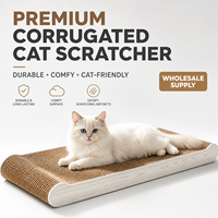 Griffoir pour chat durable et résistant à l'usure, design incurvé pour étirer les membres, grande taille, en carton ondulé rectangulaire