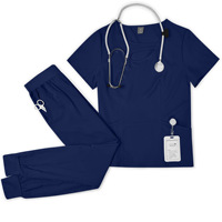 Tandheelkundige scrubset ziekenhuis werk kleding unisex scrub sets snel drogende korte mouwen chirurgische gown medische scrubs polyester dobby stof