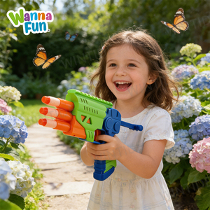 Pistolet lanceur de balles souples multi-barils WANNA FUN, 3 fléchettes en mousse incluses, jouet de pistolet à balles souples pour enfants, sûr pour les jeux en plein air - Product Image 2