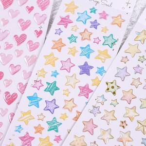 Mignon Simple Classique Coeur Étoile Dessin Animé PVC Autocollants Résine Époxy Stickers Élégant Cristal Style pour Téléphone Cas Décoration - Product Image 2