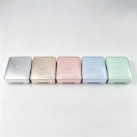 Étui de palette de maquillage vide écologique pour poudre libre, carré, avec miroir en ABS plaqué argent, épaisseur 5 mm, impression par tampon à chaud