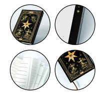 Best-Sale Personal isierte Tarot-Karte Themen papier Journal Schwarz gold Hexagramm Tragbares Notizbuch mit dreifach magnetischem Tagebuch