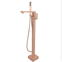Robinet de baignoire sur pied Maestro Spectrum Luxury en laiton massif, avec douchette à main, pour baignoire carrée