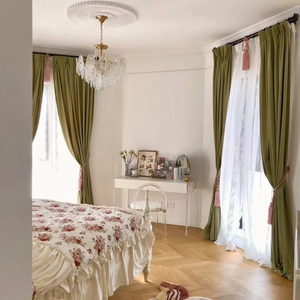 Su misura di lusso Matcha <span class=keywords><strong>verde</strong></span> <span class=keywords><strong>tende</strong></span> in tessuto di <span class=keywords><strong>velluto</strong></span> moderno semplice soggiorno camera da letto oscurante <span class=keywords><strong>tende</strong></span> di <span class=keywords><strong>velluto</strong></span> per Hotel a casa - Product Image 3