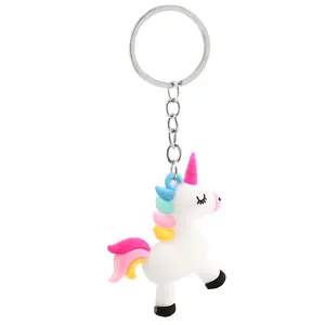 Cầu Vồng Silicone Animal Unicorn Keychain Cho Nam Giới Phụ Nữ Túi Trang Trí Điện Thoại Key Chain Porte Khóa Móc Khóa Trang Trí Túi