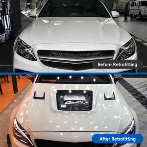 Capó de Motor Negro Transparente de Fibra de Carbono Nuevo 2014-2021 para Benz AMG C63 W205, Instalación con Tornillos, Actualización Retrofit, Ajuste Universal - Product Image 2