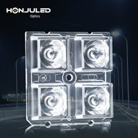 HONJU 4H1 Lentilles PC transparentes à 10 degrés 5050 réflecteurs LED carrés plan-convexe SMD3535 92% Transmittance auto-adhésive