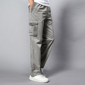 Gli uomini larghi di taglia pesante hanno molte tasche pantaloni lunghi pantaloni Cargo sei tasche - Product Image 4