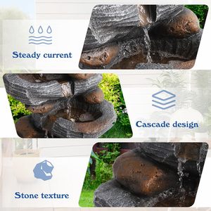 <span class=keywords><strong>Fontaine</strong></span> d'eau extérieure en cascade à 6 niveaux pour patio, <span class=keywords><strong>jardin</strong></span>, terrasse, véranda, décoration de <span class=keywords><strong>jardin</strong></span>, durable, avec lumières LED - Product Image 5