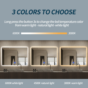 2025 hình chữ nhật sang trọng chiếu sáng thông minh tắm gương mờ ánh sáng thời gian và nhiệt độ hiển thị LED trang trí espejo inteligente - Product Image 4