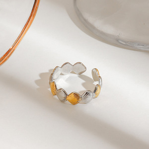 Anillo con Forma de Concha, Oro de 18k, Acero Inoxidable, Joyería de Moda Unisex, Regalo - Product Image 2
