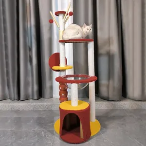 Giocattoli per gatti di lusso all'ingrosso grandi case a torre per gatti con corda di canapa Pet albero Scratch Post