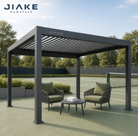 Pergola en aluminium Jiake 6063-T5 avec toit à lames motorisées pour terrasse de club de tennis, jardin extérieur, gazebo, pavillon