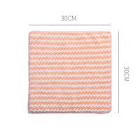 GG66 30*30cm Wellenförmiges Gestreiftes Geschirrtuch Bequemes Küchentuch Saugfähiger Lappen Verdicktes Reinigungstuch Fusselfreies Handtuch