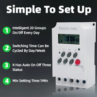 Temporizador Digital Programable de Riel DIN y Montaje en Pared, 30A 220V, Controlador Electrónico de Tiempo Digital