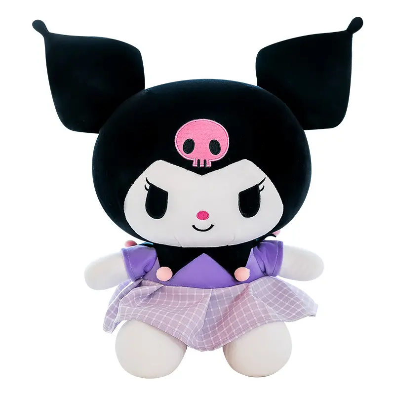38cm-100cm animales de peluche negro Kuromi Melody Sanrios juguete de peluche Anime Kawaii lindo suave peluche niñas niños regalo muñeca Juguetes