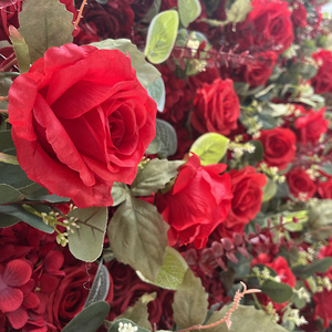 Yxfw025 Hoa Nhân Tạo Tường Backdrop 3D Red Rose Tường Dễ Dàng Để Cuộn Lên Rèm 8x8ft Hoa Tường Cho Đám Cưới Trang Trí - Product Image 5
