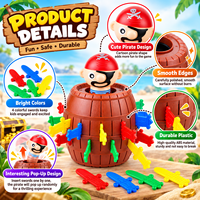 Jeu de société interactif pour enfants Pop-up Pirate Barrel Game, jouet d'épée en plastique à trancher, idéal pour les cadeaux de fête en famille, vente en gros
