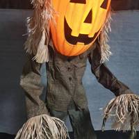 Grande citrouille électrique d'Halloween, accessoire de décoration pour maison hantée intérieure, décoration animatronique lumineuse effrayante pour Halloween