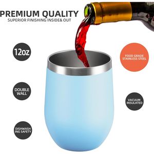 12 Oz Insulated Wine Tumbler with Lid Double Wall Vacuum Stainless Steel Wine Glass <b>Coffee</b> Mug Insulated Tumbler Cup - Product Image 3
