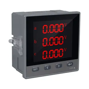 Medidor de frecuencia de energía de amperios de voltaje de pantalla LCD digital multifunción trifásica