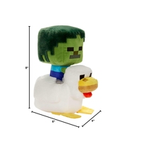 Cadeau en peluche prêt à offrir, poupée animale en peluche douce, jouet en peluche mignon de dessin animé, rembourré en coton PP, poulet zombie, jouet à chevaucher