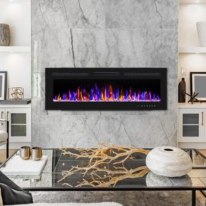 Caminetto Elettrico Fluttuante <span class=keywords><strong>con</strong></span> Grande Schermo da 60 Pollici, 220V, Caminetto Elettrico a LED da <span class=keywords><strong>Parete</strong></span> <span class=keywords><strong>con</strong></span> Telecomando - Product Image 6