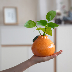 לוגו מותאם אישית קרמי ירוק צמח חמוד כתום כסף דשא פרח ירוק אגרטל סימולציה סלון שולחן שולחן אגרטל - Product Image 6