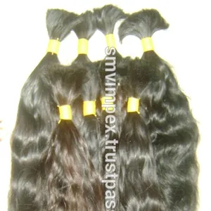 100% unprocessed virgin Indian bulk human hair from india. Good quality lice free nuts free remy human hair