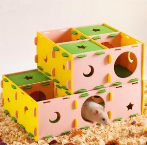 Nouveau tunnel-labyrinthe pour hamster, maisonnette de retraite et de jeu tout-en-un, nid de sommeil en feutre pour cochon d'Inde et hamster doré, petit nid pour animaux de compagnie - Product Image 3