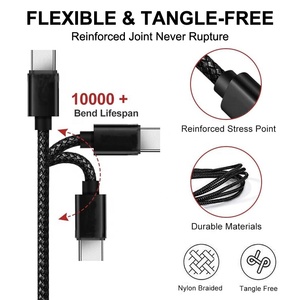 Cable <span class=keywords><strong>de</strong></span> Carga Rápida USB-A a USB <span class=keywords><strong>Tipo</strong></span> C <span class=keywords><strong>de</strong></span> Nailon Trenzado <span class=keywords><strong>de</strong></span> 3m/10FT QC3.0 2A para <span class=keywords><strong>iPhone</strong></span> 18/17/16/15 y Android - Product Image 4