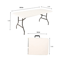 Table pliante rectangulaire en plastique blanche pour extérieur, 6 pieds