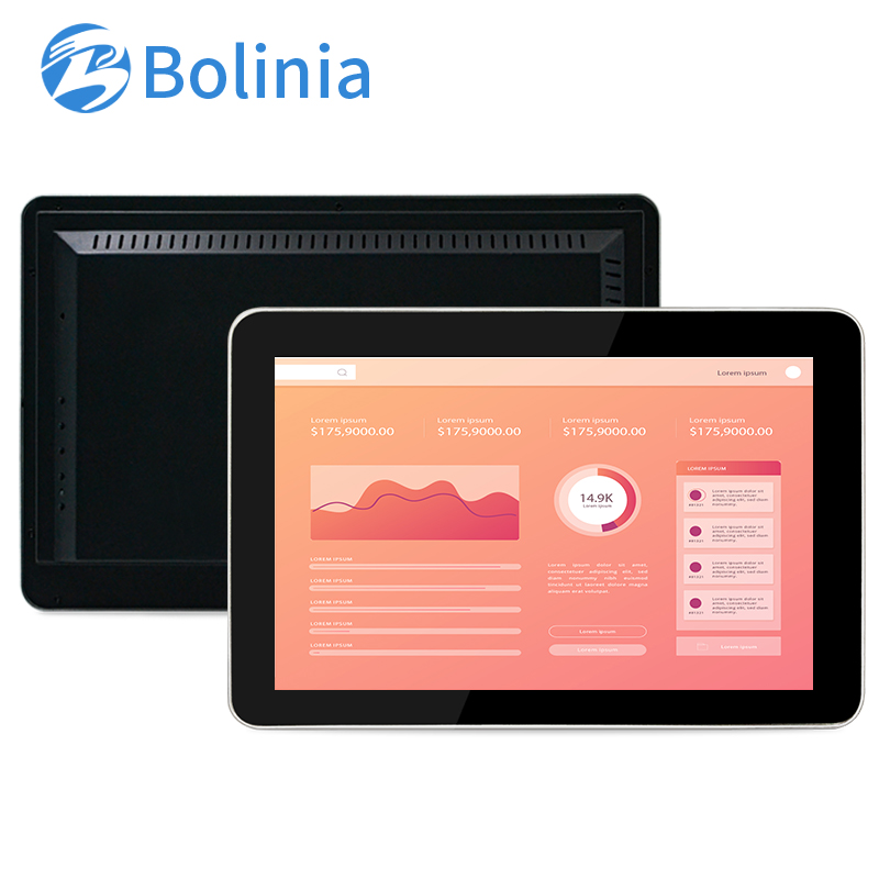 15.6 Inch Pure Flat Industrial Capacitive Touch Monitor with Aluminum Alloy Frame for Embedded Wall Mount